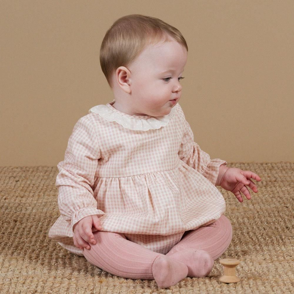 Amaia Kids - Bubble romper - Pink check corduroy