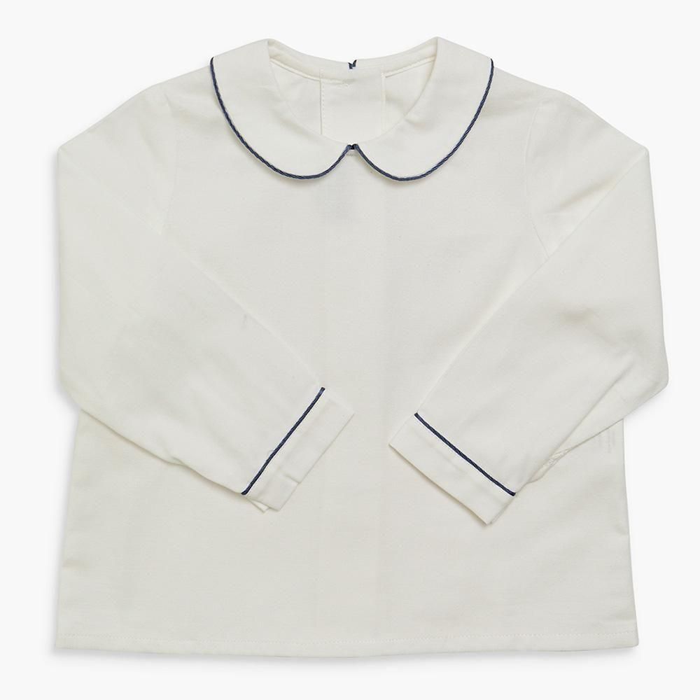 <img class='new_mark_img1' src='https://img21.shop-pro.jp/PA01410/044/etc/icon_new.png' style='border:none;display:inline;margin:0px;padding:0px;width:auto;' />Amaia Kids - Mallard shirt - Grey blue piping アマイアキッズ - 長袖シャツ