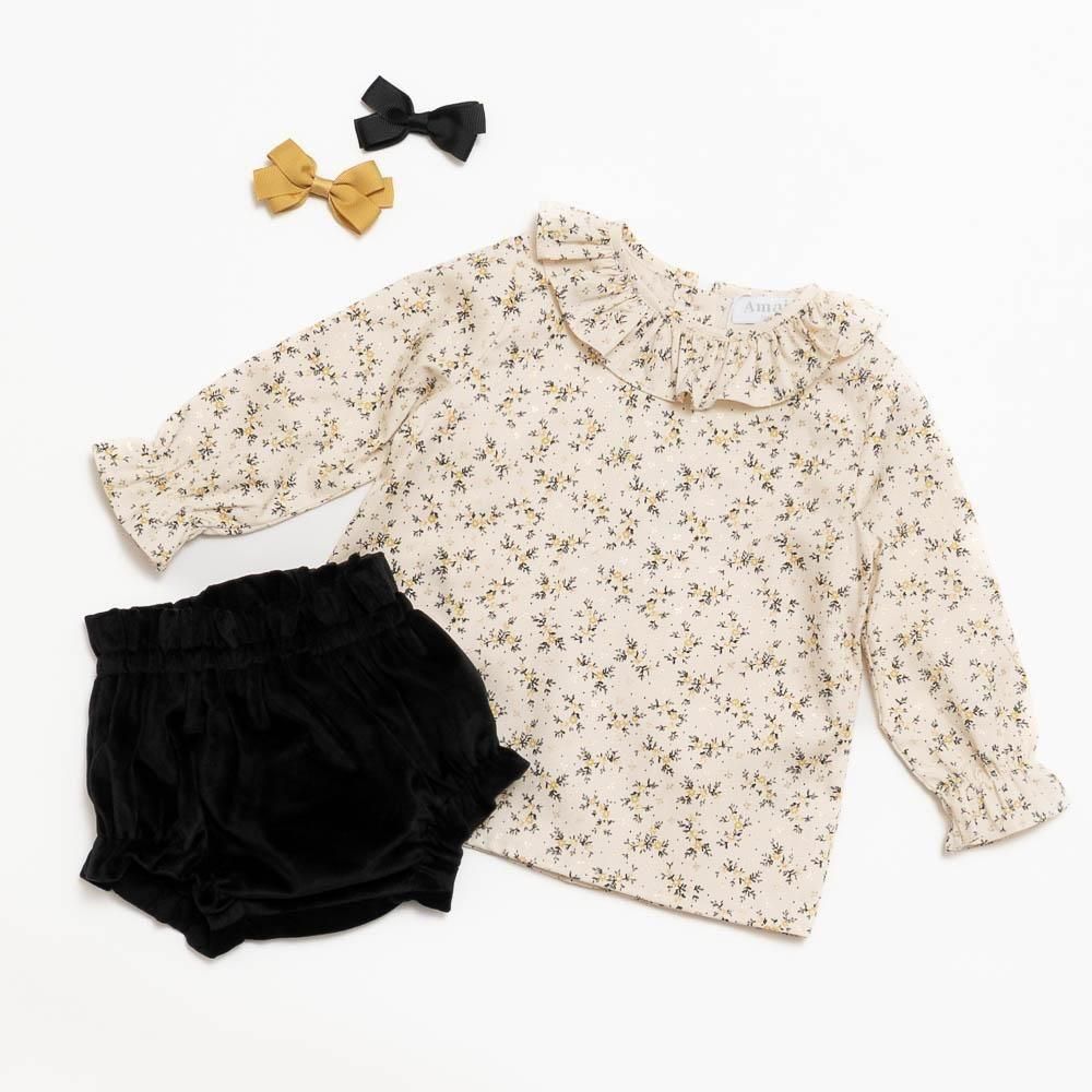 <img class='new_mark_img1' src='https://img21.shop-pro.jp/PA01410/044/etc/icon_new.png' style='border:none;display:inline;margin:0px;padding:0px;width:auto;' />Amaia Kids - Amelia baby girl set - Black/Gold floral アマイアキッズ - ベビーセット