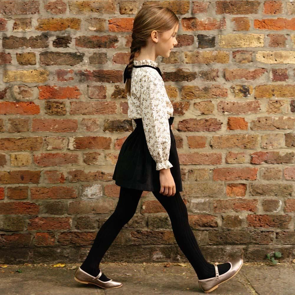 Amaia Kids - Pestana skirt - Black velvet アマイアキッズ