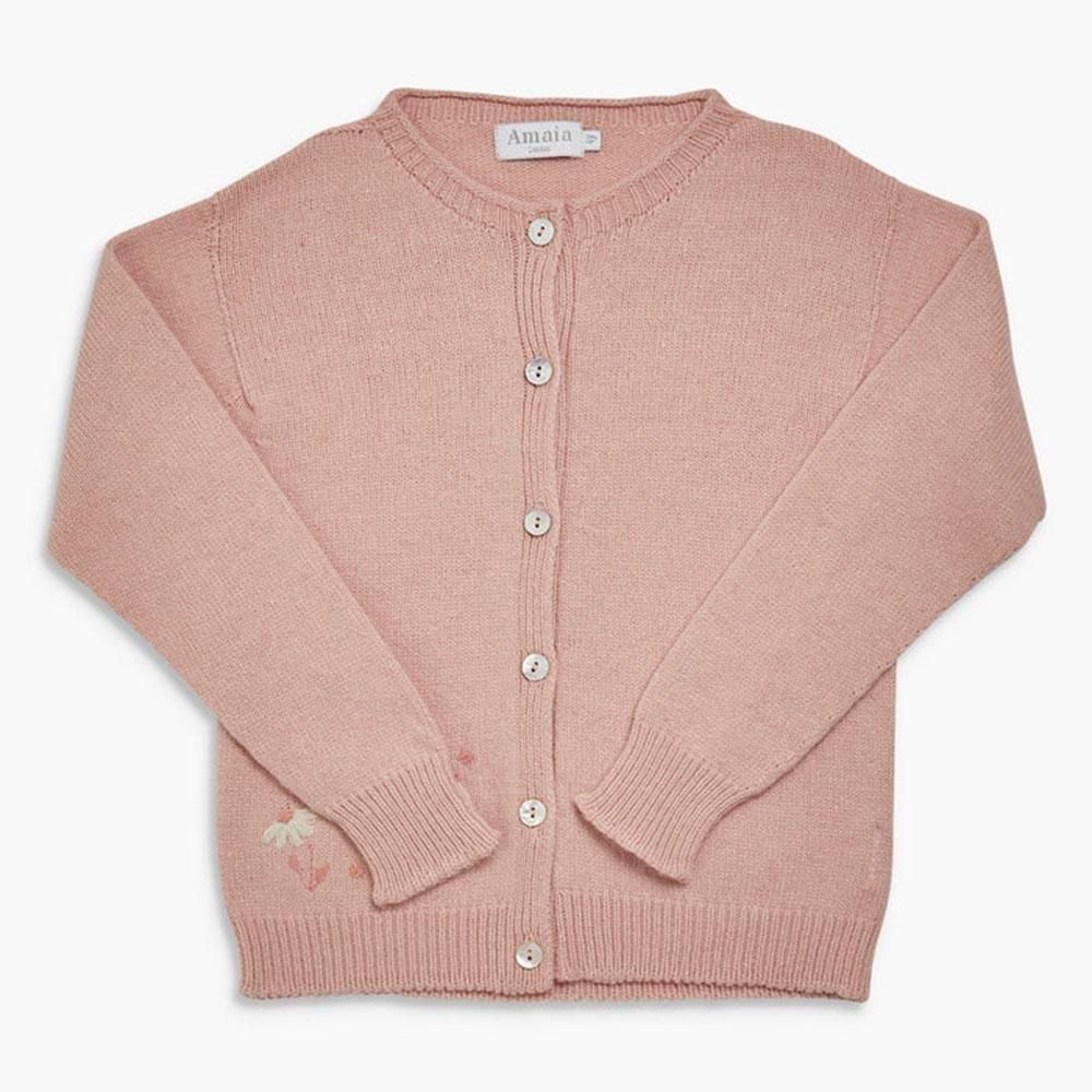 <img class='new_mark_img1' src='https://img21.shop-pro.jp/PA01410/044/etc/icon_new.png' style='border:none;display:inline;margin:0px;padding:0px;width:auto;' />Amaia Kids - Cressida cardigan - Pink アマイアキッズ -  刺繍入りカーディガン