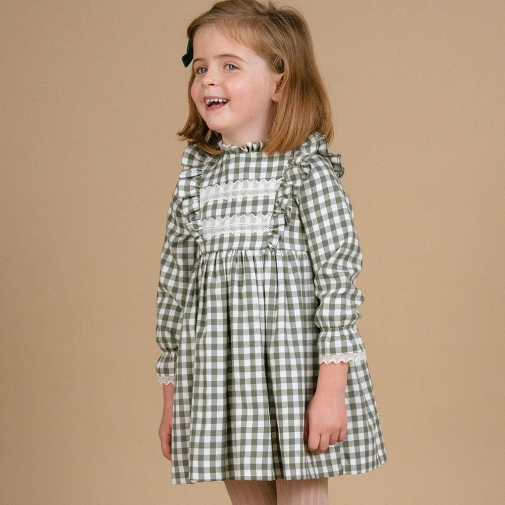 amaia kidsアマイアキッズのチェック柄ワンピース Amaia Kids - Raisin dress - Blue tartan アマイアキッズ