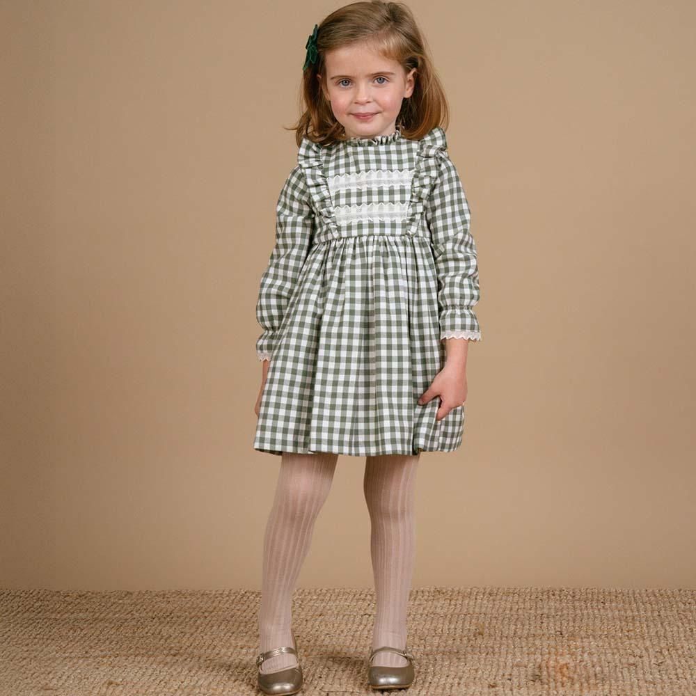 <img class='new_mark_img1' src='https://img.shop-pro.jp/img/new/icons14.gif' style='border:none;display:inline;margin:0px;padding:0px;width:auto;' />Amaia Kids - Soledad dress - Khaki check ޥå - ԡ