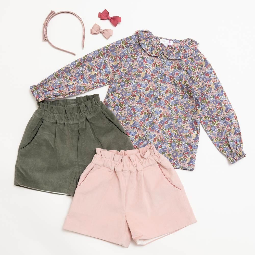 Amaia Kids - Freesia short - Pink corduroy アマイアキッズ