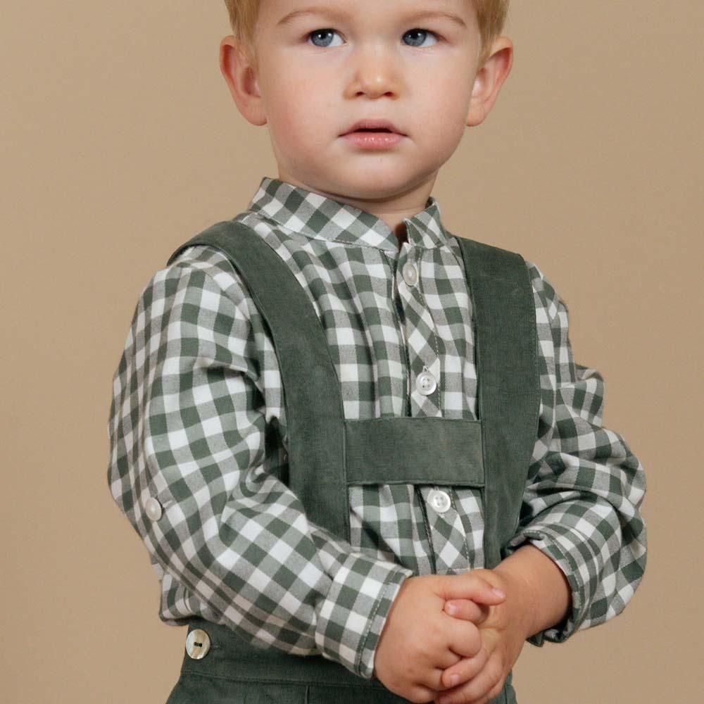 Amaia Kids - Soledad dress - Khaki check アマイアキッズ Amaia Kids - Soledad dress - Khaki check アマイアキッズ