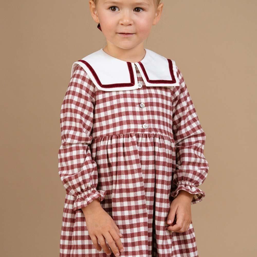 <img class='new_mark_img1' src='https://img.shop-pro.jp/img/new/icons14.gif' style='border:none;display:inline;margin:0px;padding:0px;width:auto;' />Amaia Kids - Nellie dress - Burgundy check ޥå - ԡ