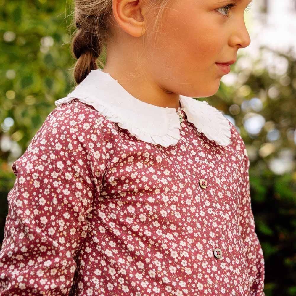 Amaia Kids - Gaya top - Burgundy floral アマイアキッズ - ブラウス