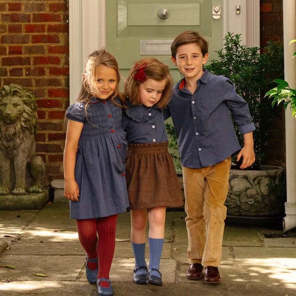 Amaia Kids - Viana skirt - Brown tweed アマイアキッズ - チェック柄