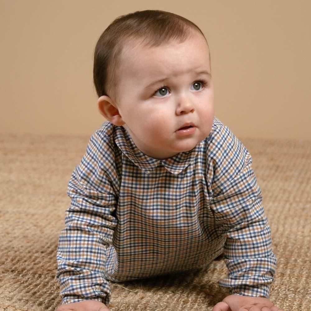 <img class='new_mark_img1' src='https://img.shop-pro.jp/img/new/icons14.gif' style='border:none;display:inline;margin:0px;padding:0px;width:auto;' />Amaia Kids - Mallard shirt - Blue/Camel check ޥå - Ĺµ