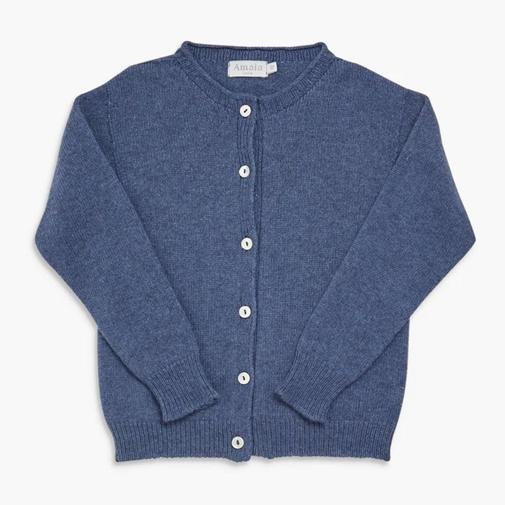 <img class='new_mark_img1' src='https://img21.shop-pro.jp/PA01410/044/etc/icon_new.png' style='border:none;display:inline;margin:0px;padding:0px;width:auto;' />Amaia Kids - Cressy cardigan - Denim blue アマイアキッズ - カーディガン