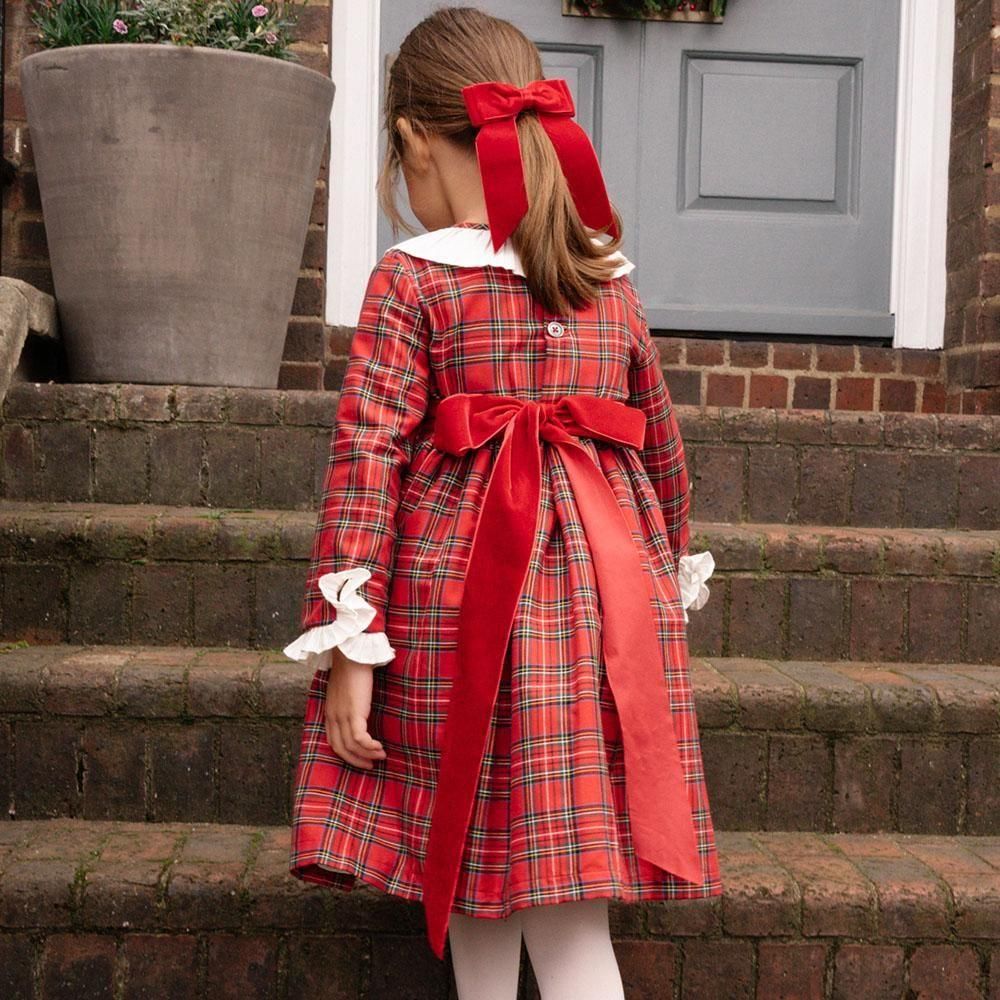 11月5日(水)発売】Amaia Kids - Pompadour dress - Red tartan
