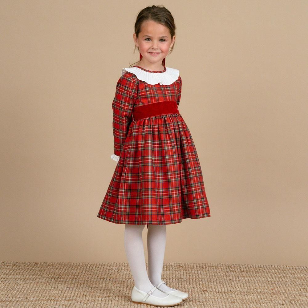 11月5日(水)発売】Amaia Kids - Pompadour dress - Red tartan