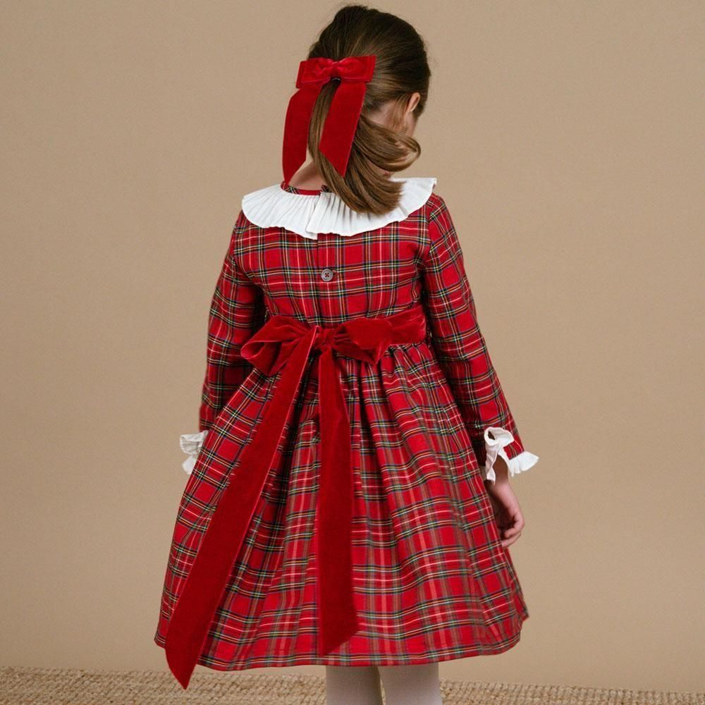 11月5日(水)発売】Amaia Kids - Pompadour dress - Red tartan
