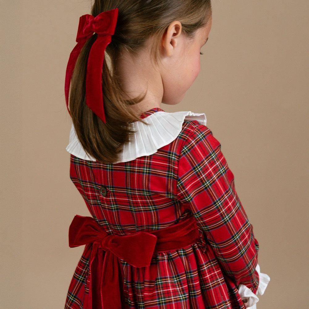 SALE30%OFF】Amaia Kids - Pompadour dress - Red tartan