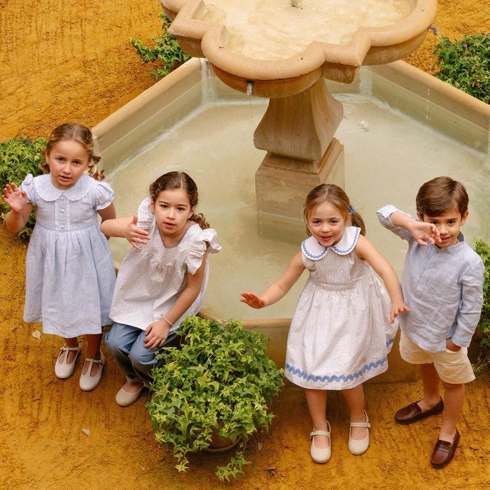 SALE50%OFF】Amaia Kids - Juliet dress - Sky blue stripe