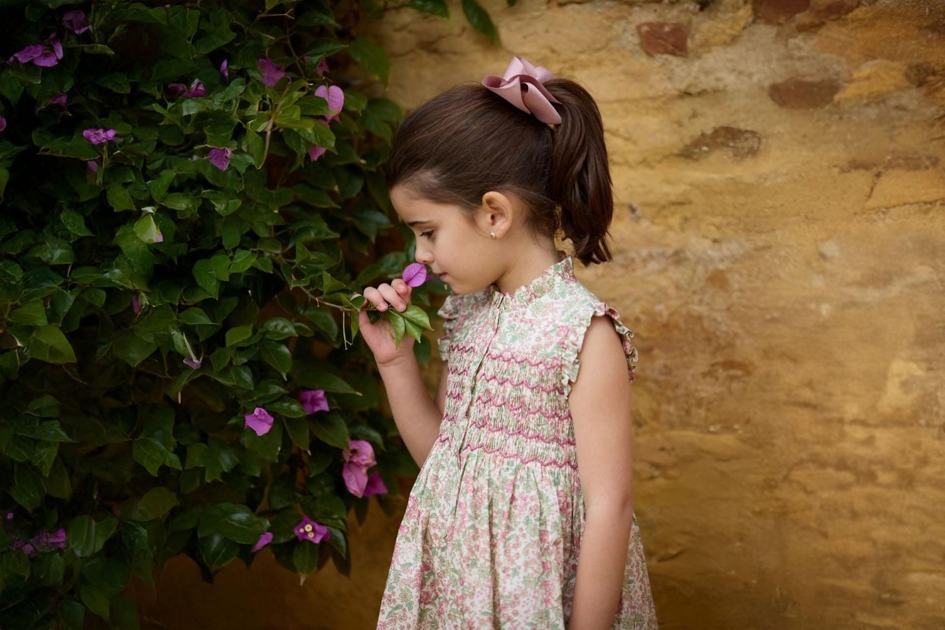 amaia kids ベビー　花柄ロンパース　2y Amaia Kids - Helen romper baby set - White mini floral