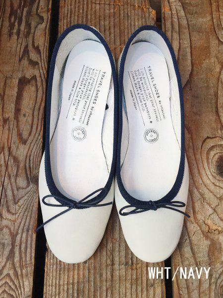最終値下げTRAVEL SHOESヒール付バレエシューズ撥水加工36(23cm) TRAVEL SHOES by chausser TR-015 / 晴雨兼用ヒールバレエシューズ