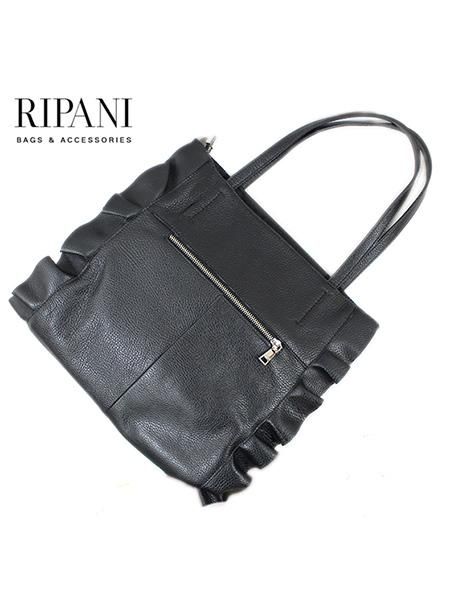 RIPANI フリルトートバッグ BLACK