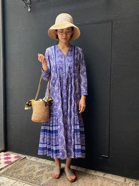 ne Quittez pas 010421GM2 Cotton Voile Arabesque Print Dress ne Quittez pas 010421GM2 Cotton Voile Arabesque Print Dress