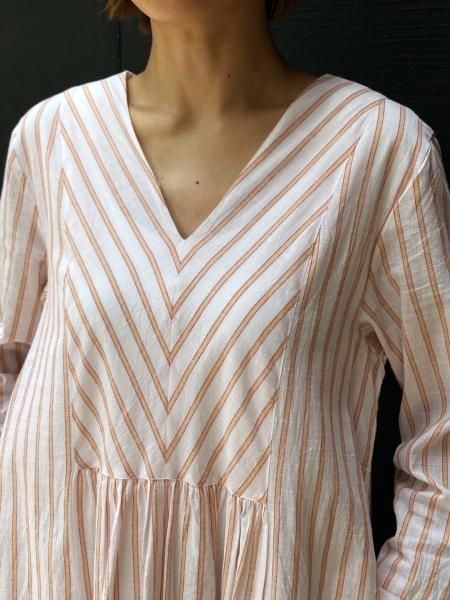 ne quittez pas GL2 COTTON STRIPE PANEL DRESS