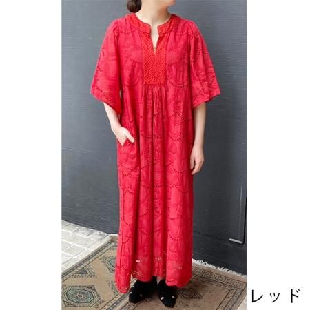 ヌキテパ　Cotton Voile Lace \u0026 Pin Tuck Gown