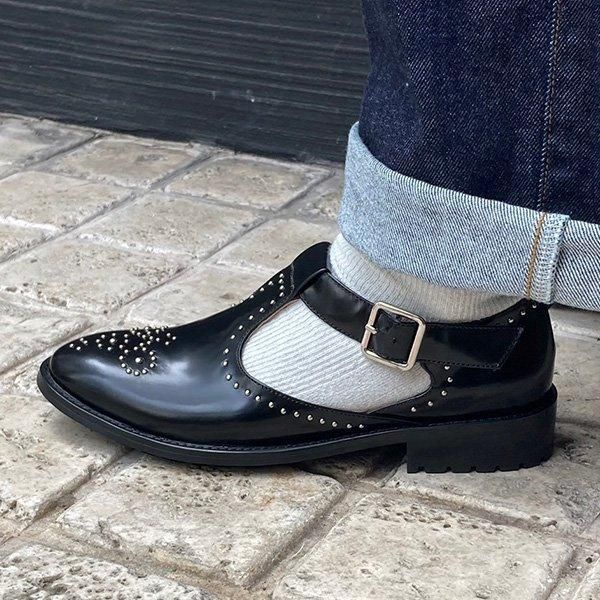 ARTESANOS / NSH500-10 / スタッズ付きTストラップシューズ【2420】 ARTESANOS / NSH500-10 / スタッズ付きTストラップシューズ【2420】