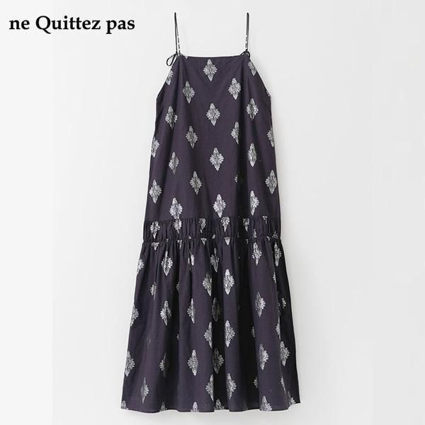 <img class='new_mark_img1' src='https://img.shop-pro.jp/img/new/icons24.gif' style='border:none;display:inline;margin:0px;padding:0px;width:auto;' />SALE20OFFne Quittez pas / 010551GV4 Cotton Linen Foil Print Cami Dress2510