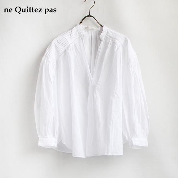 <img class='new_mark_img1' src='https://img.shop-pro.jp/img/new/icons24.gif' style='border:none;display:inline;margin:0px;padding:0px;width:auto;' />SALE20OFFne Quittez pas / 010151ZC6/cotton voil pin tuck long sleeve blouse2510