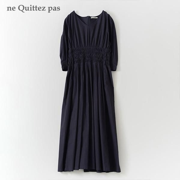 <img class='new_mark_img1' src='https://img.shop-pro.jp/img/new/icons24.gif' style='border:none;display:inline;margin:0px;padding:0px;width:auto;' />SALE20OFFne Quittez pas / 010442ZY1 cotton poplin wave tuck ress2510