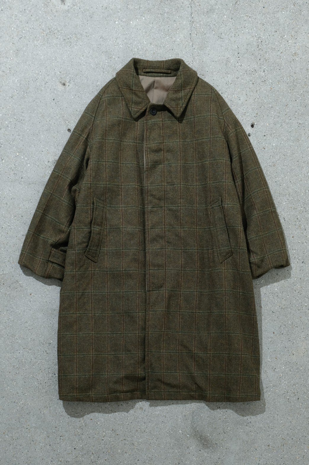 A.PRESSE / Tweed Balmacaan Coat CHECK