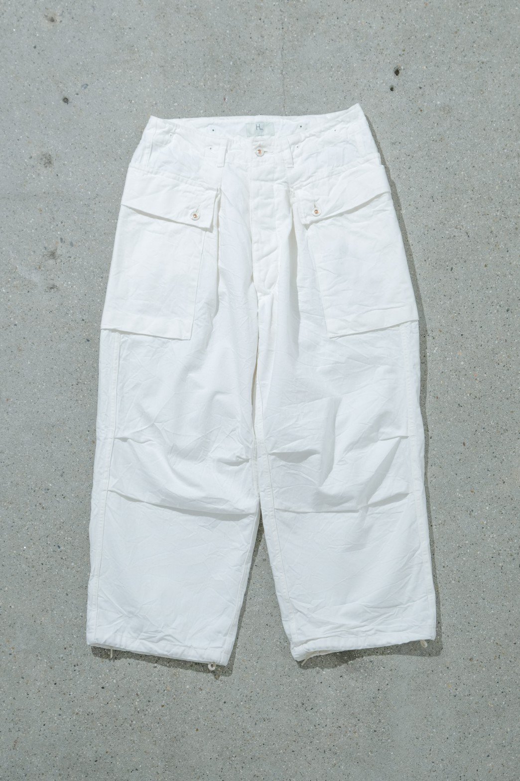 HERILL / Nep denim M44 Trousers White