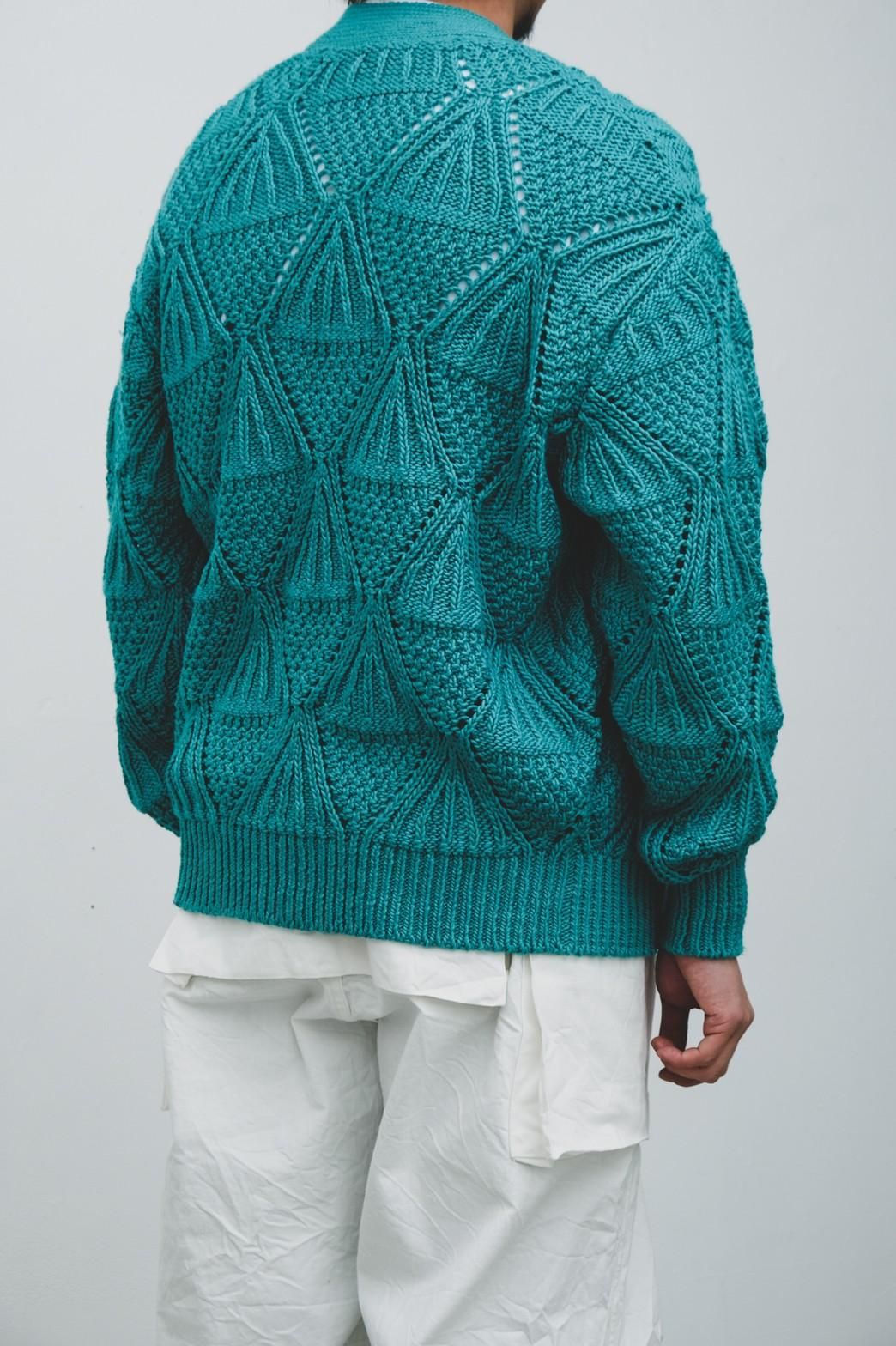 トップス HERILL Cottoncode Cardigan Vivid Jade/2 HERILL / Cotton code Pattern cardigan - IMA:ZINEオンライン