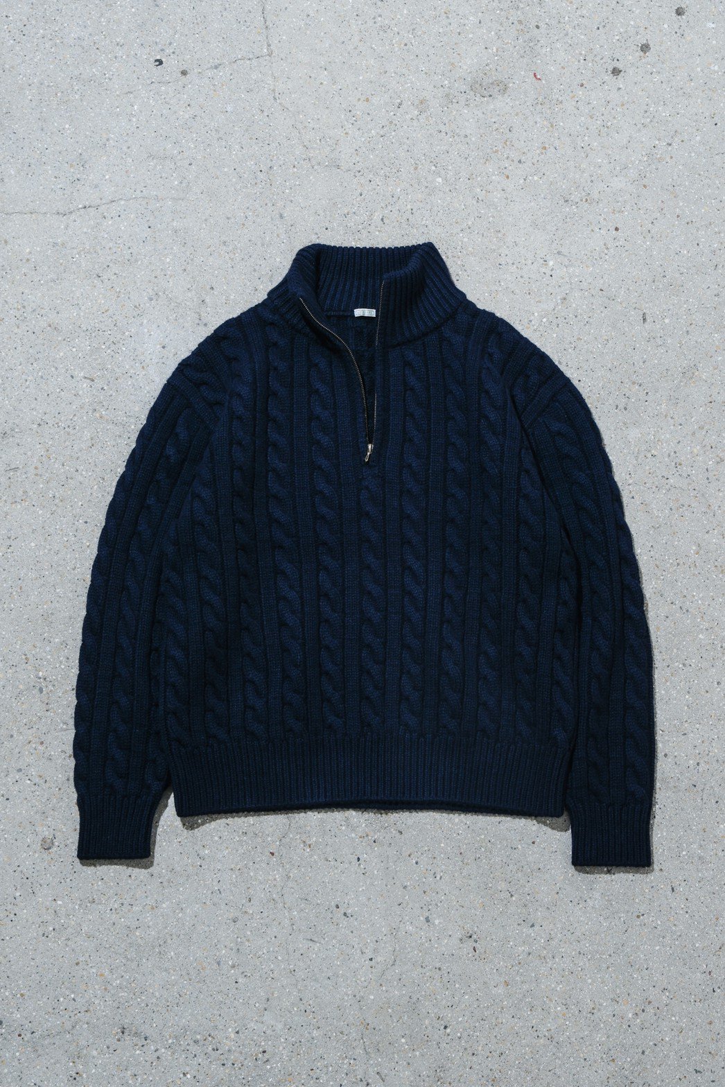 A.PRESSE / Cashmere Aran Half Zip Sweater