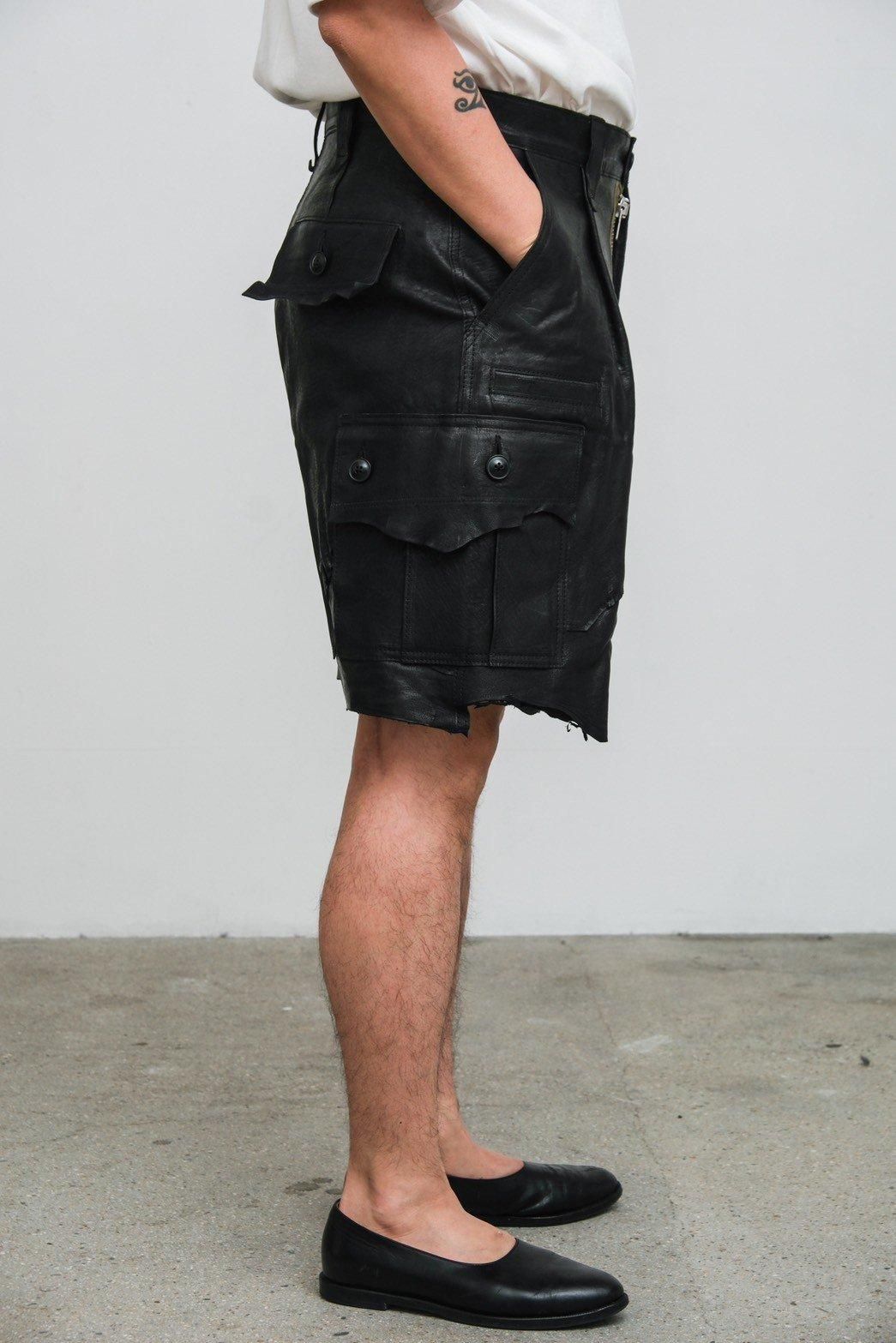 GOOD KARMA DEVELOPMENT / Leather Cargo Shorts 