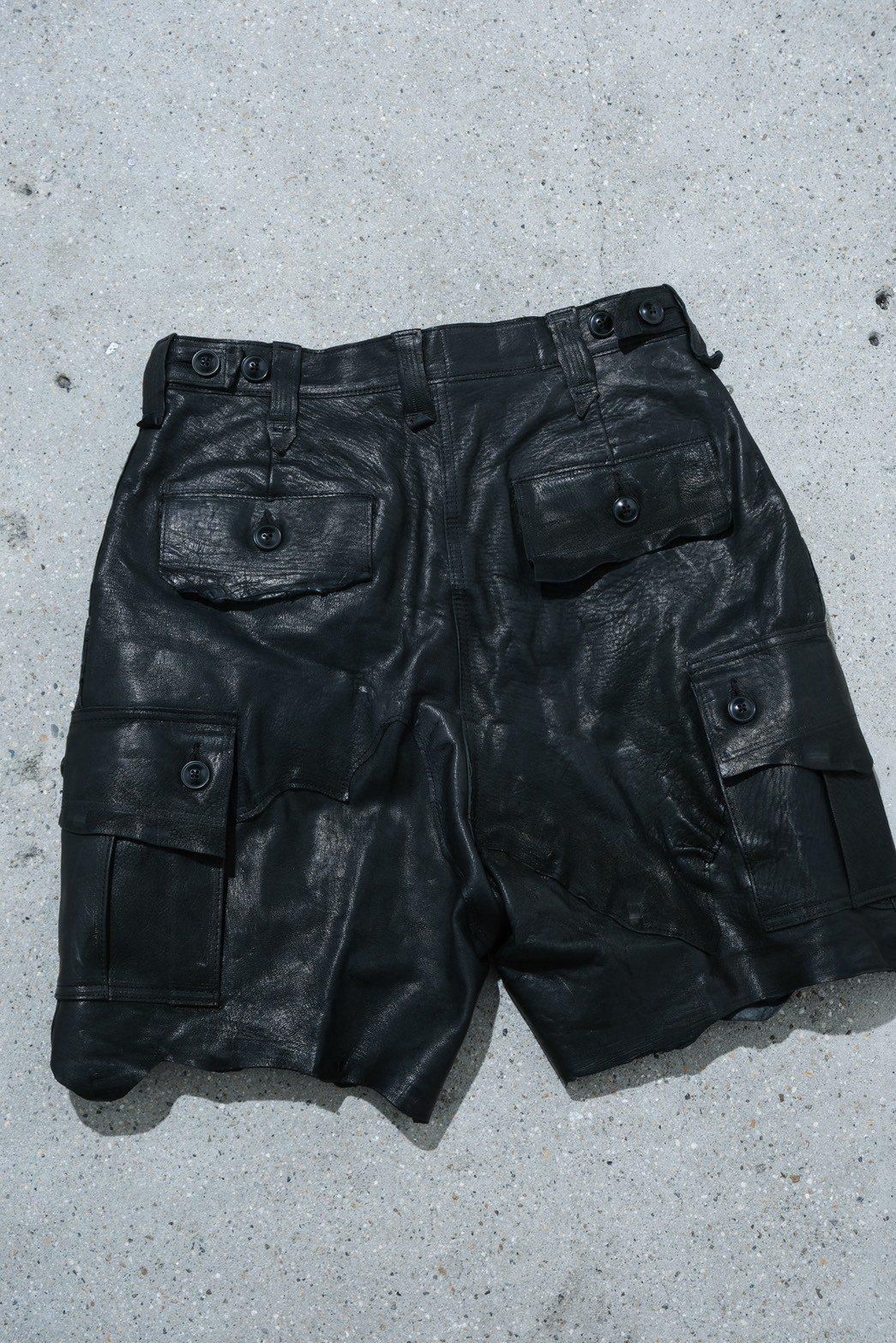 GOOD KARMA DEVELOPMENT ASHBURY ブラック GOOD KARMA DEVELOPMENT / Leather Cargo Shorts