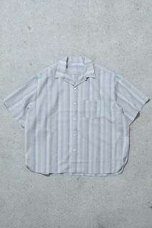 Sillage / Re-engineered Over shirt Short sleeve Dead stock stripe blue