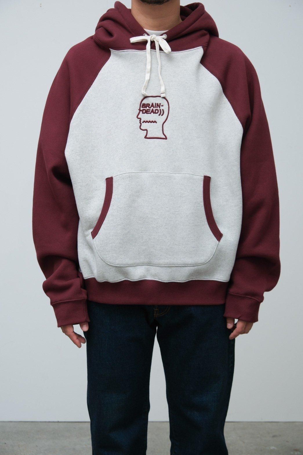 Brain Dead メンズ フリース ロゴヘッド ラグラン フーディ セール】【BRAIN DEAD/ブレインデッド】FLEECE LOGO HEAD RAGLAN