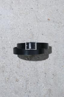 XOLO JEWELRY / Rectangle Narrow Buckle Belt -Black-