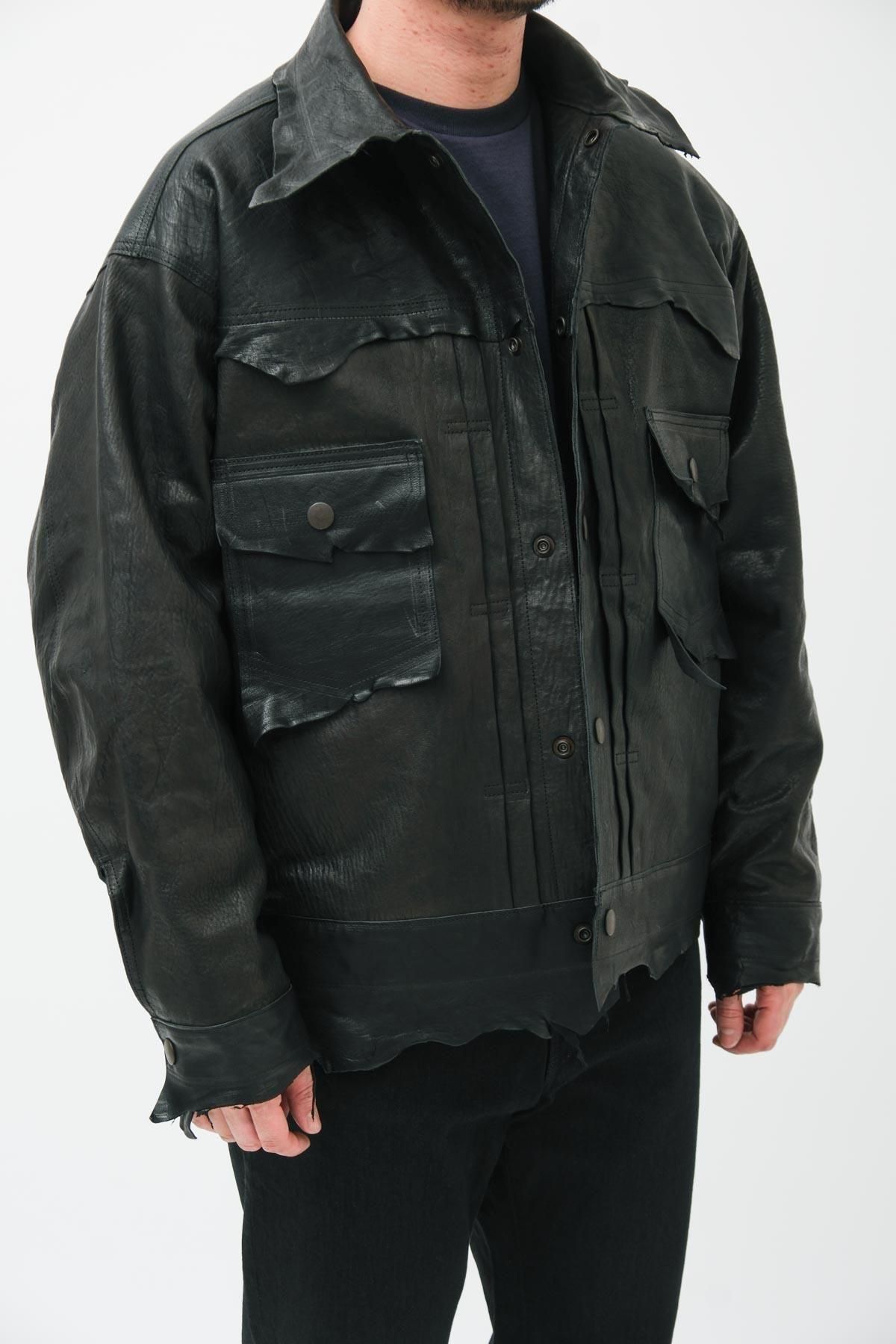 GOOD KARMA DEVELOPMENT / Leather Trucker Jacket 