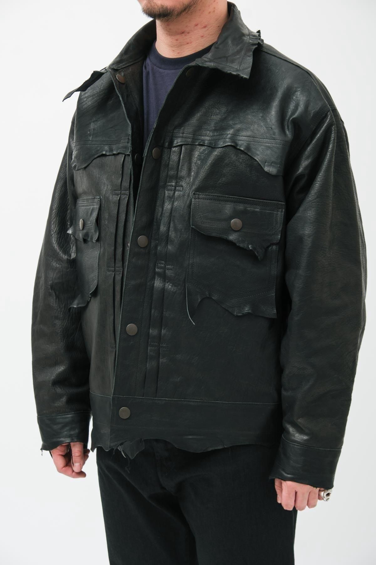 GOOD KARMA DEVELOPMENT / Leather Trucker Jacket 