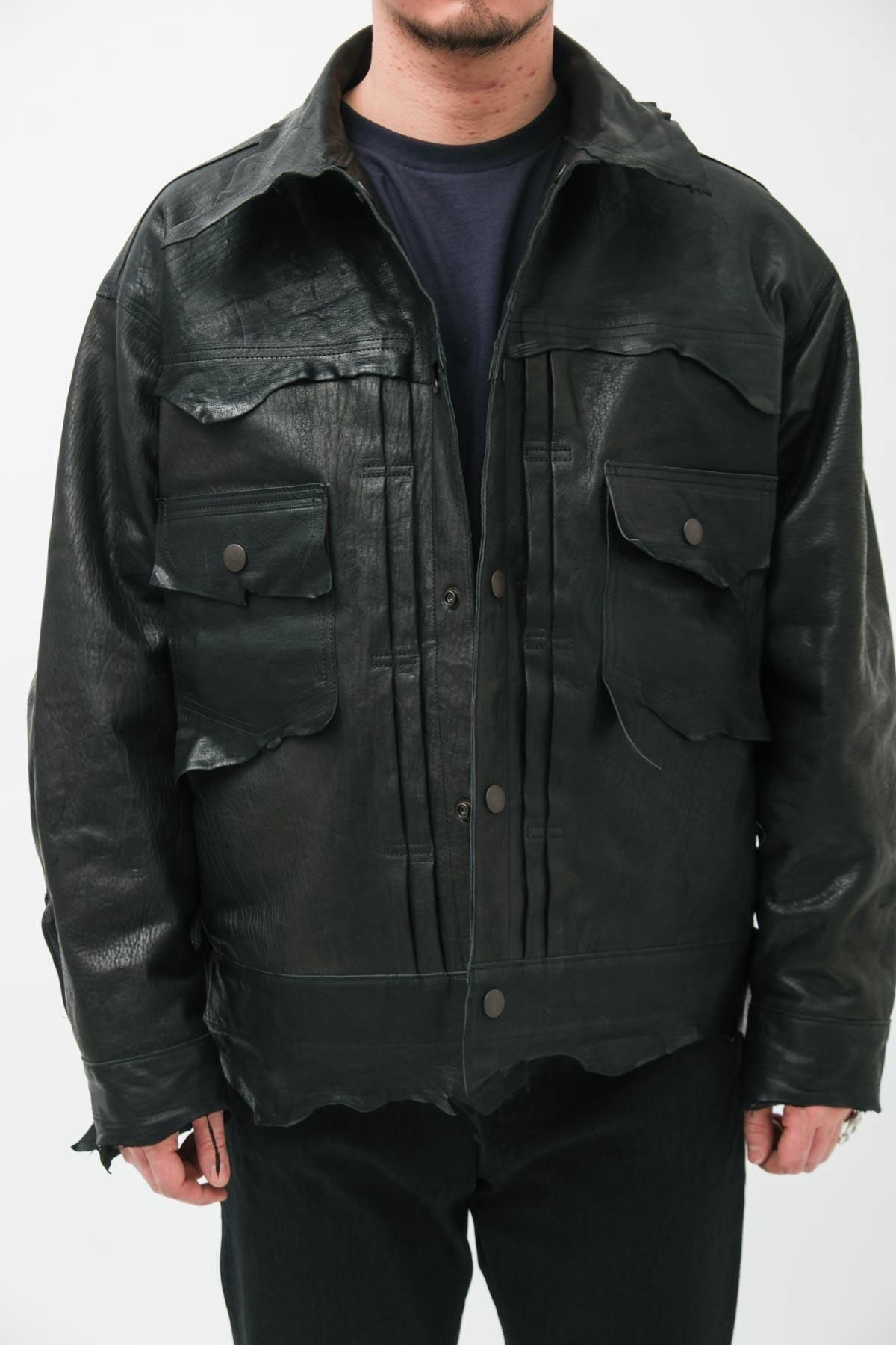 GOOD KARMA DEVELOPMENT / Leather Trucker Jacket 
