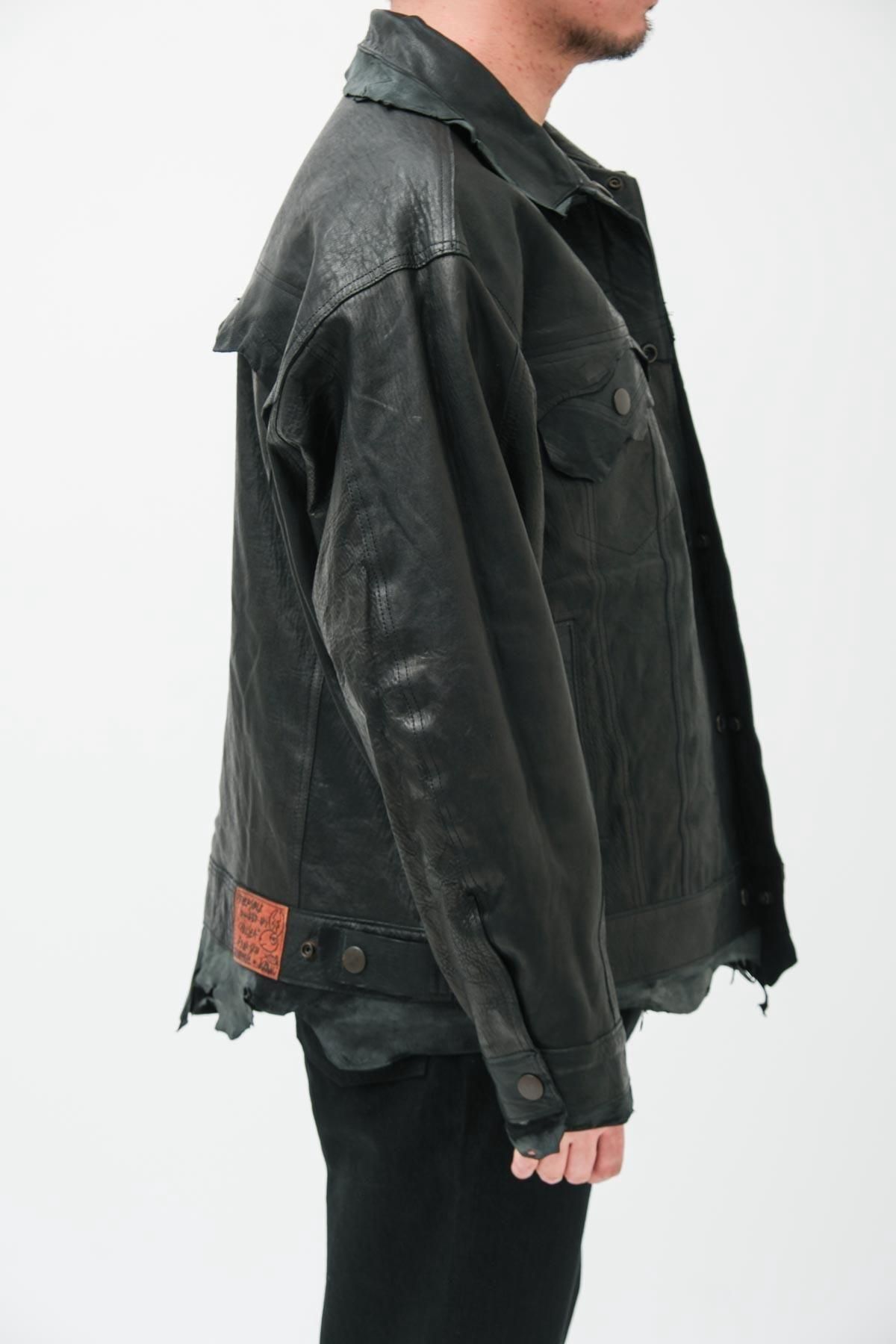 GOOD KARMA DEVELOPMENT / Leather Trucker Jacket 