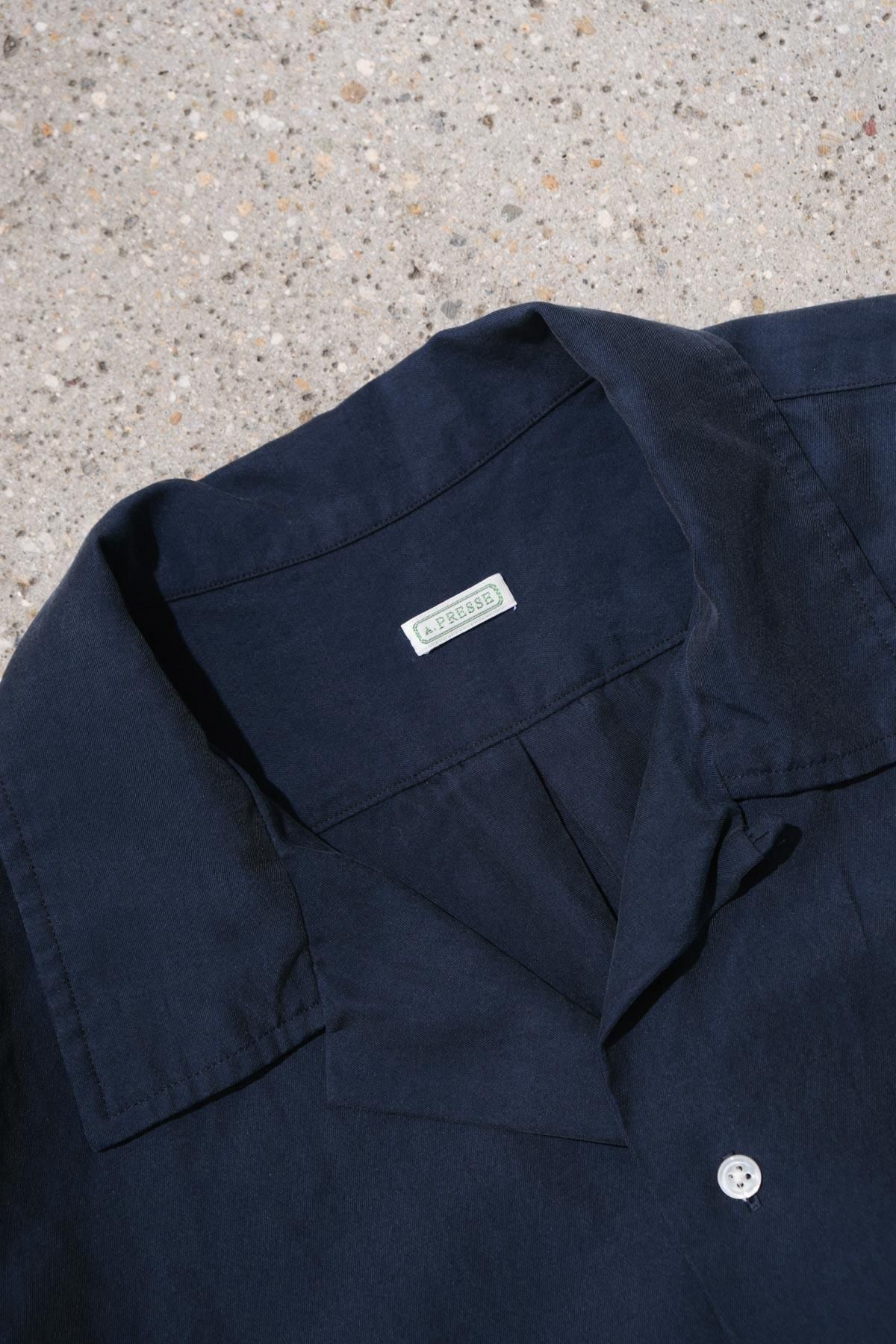 A.PRESSE / Silk Cotton Open Collar L/S Shirt - IMA:ZINE