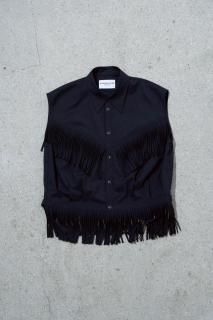 NOMARHYTHM TEXTILE / Fringe Vest for IMA:ZINE NAVY