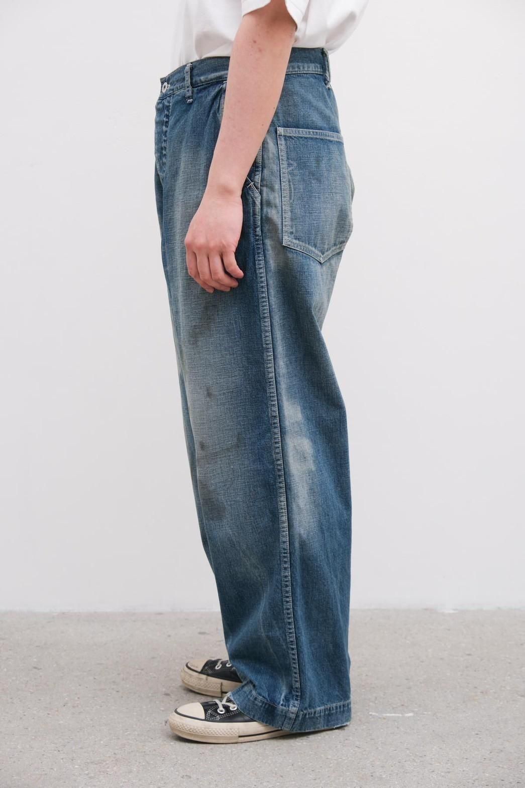 パンツ A.PRESSE US ARMY Dungaree Denim Trousers A.PRESSE US ARMY DUNGAREE DENIM TROUSERS (Indigo) - UNION