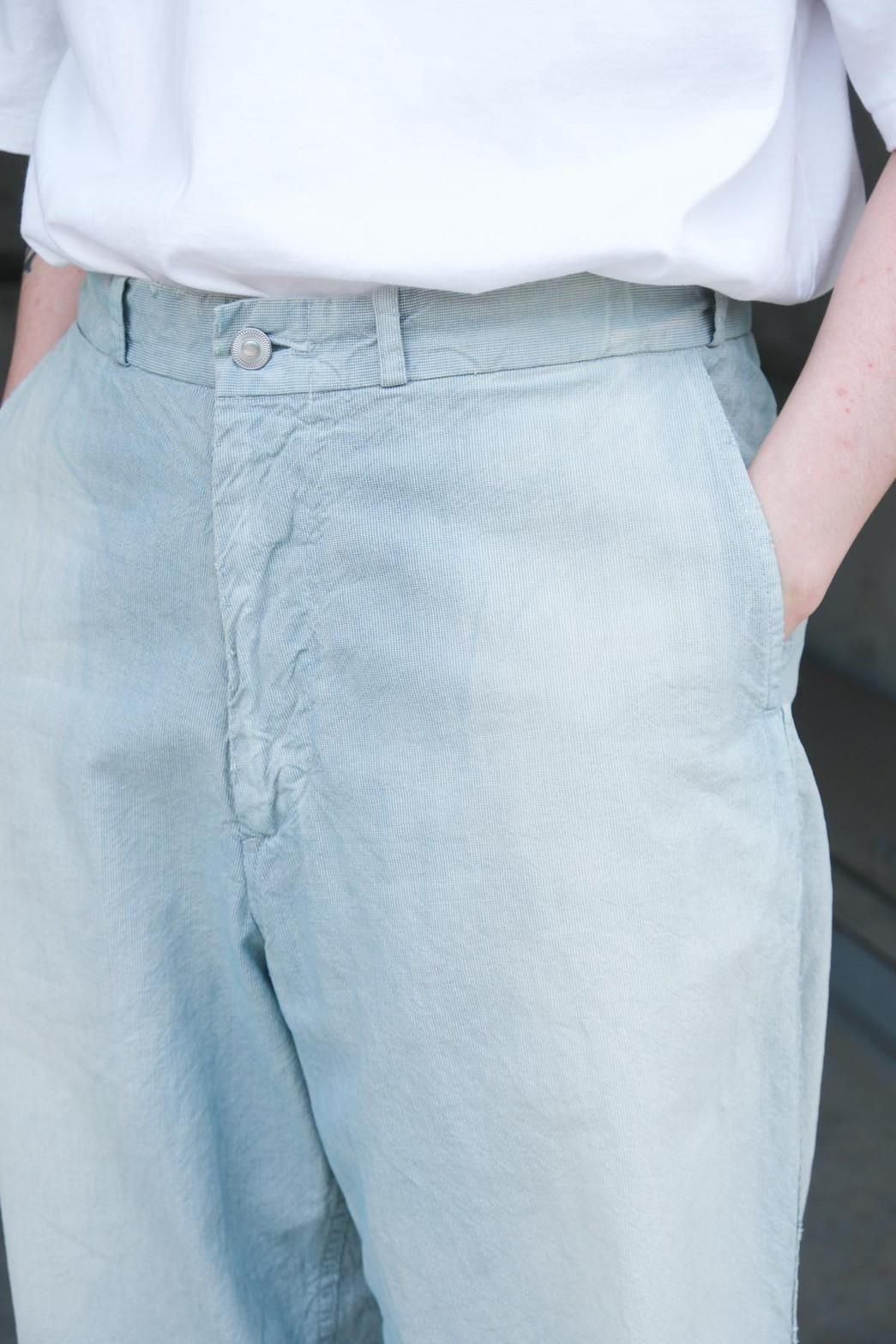 A.PRESSE / Indigo Pin Check Work Pants - IMA:ZINE A.PRESSE / Indigo Pin Check Work Pants - IMA:ZINE