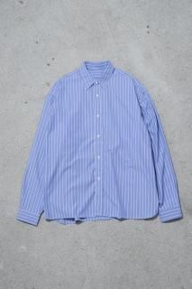 Sillage / wide shirt high count white stripe