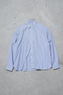 Sillage / wide shirt high count navy stripe