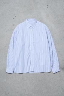 Sillage / wide shirt high count blue stripe