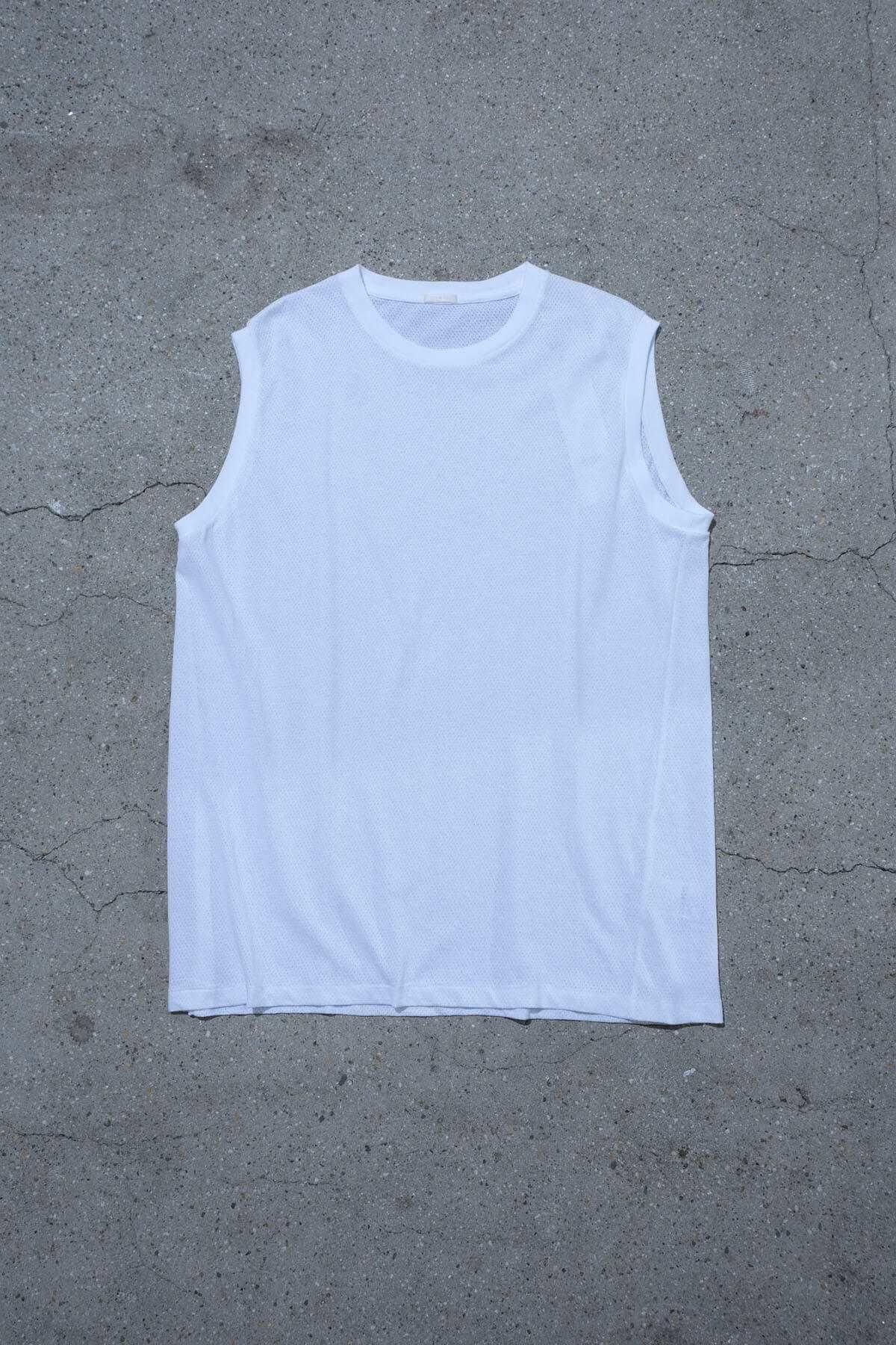 COMOLI / COTTON MESH SLEEVELESS T-SHIRT - IMA:ZINEオンライン